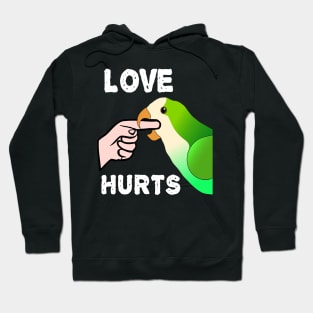 Love Hurts Quaker Parrot Biting Hoodie